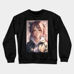 Anime Girl Cute Sexy Student Forest Ranger Crewneck Sweatshirt